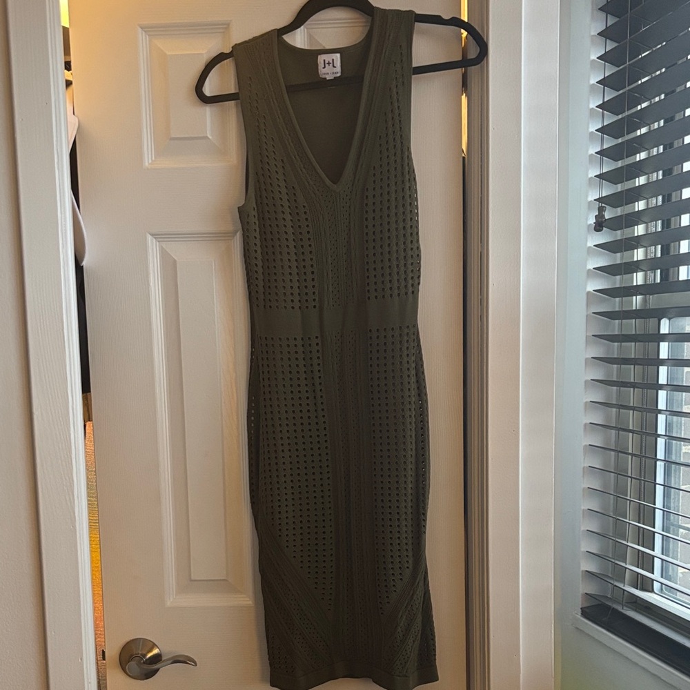 John + Jenn Olive Green Midi Dress Sz S